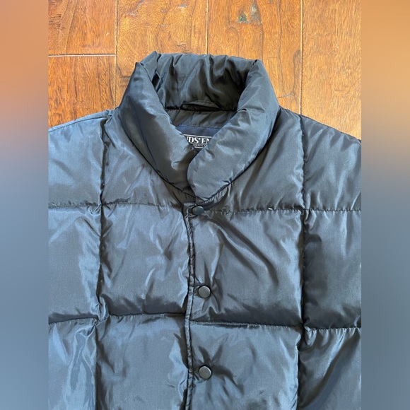 Lands' End Unisex Black Quilted Snap Front Down Fill Puffer Vest-Large - Picture 8 of 11